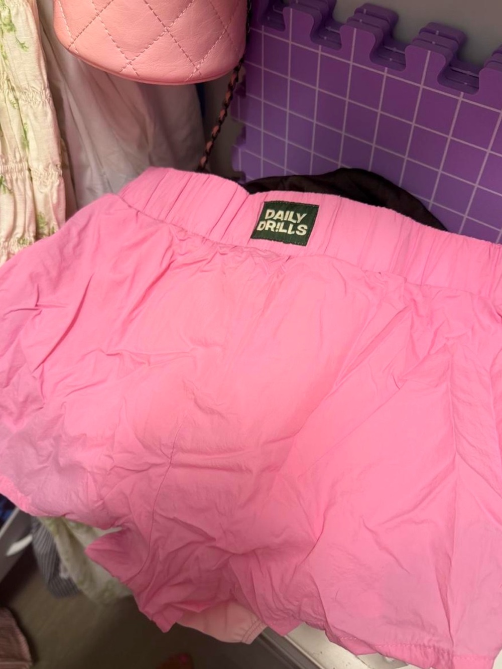 Daily Drills Bright Pink Elastic-Waist Skort